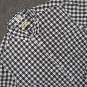 J Crew Slim Fit‎ Gingham Check Button Down Shirt Mens Large Blue White Cotton